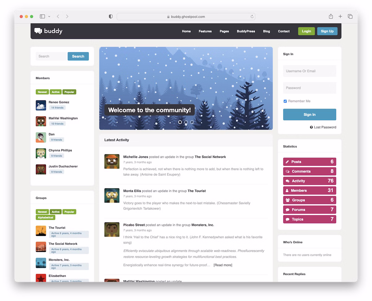 Лучшие шаблоны для сообществ WordPress 2025